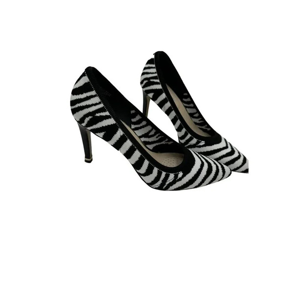 Kenneth Cole New York Zebra Print Heels Size 7.5 Animal Print Pointed Toe - Picture 2 of 5